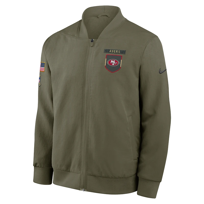 San Francisco 49ers Salute to Service Sideline Men's Nike NFL Full-Zip Bomber Jacket