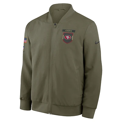 San Francisco 49ers Salute to Service Sideline Men's Nike NFL Full-Zip Bomber Jacket