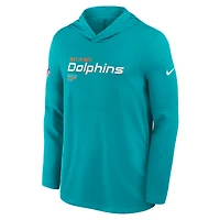 Miami Dolphins Pure Fury Sideline Men's Nike Dri-FIT NFL Long-Sleeve Hooded Top