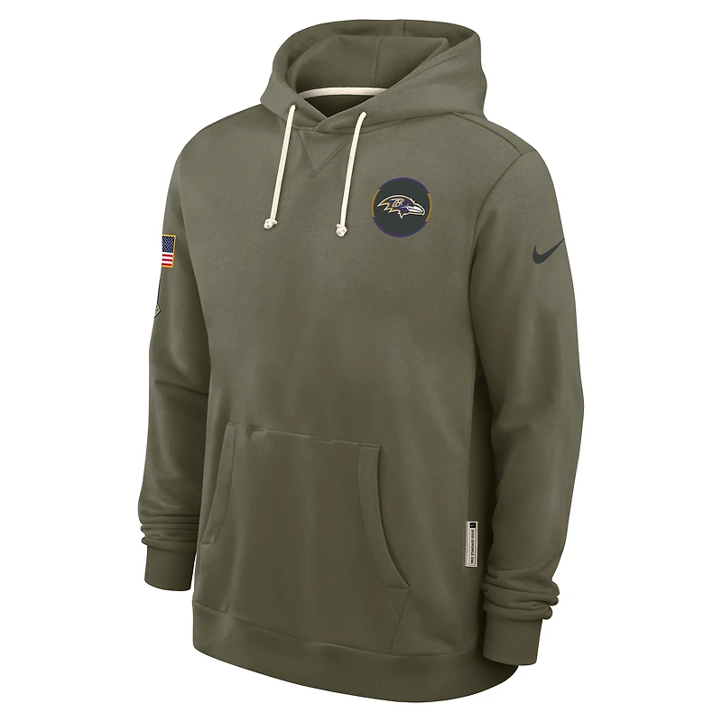 Baltimore Ravens Salute to Service Sideline Dominant Force Men's Nike Dri-FIT NFL Pullover Hoodie