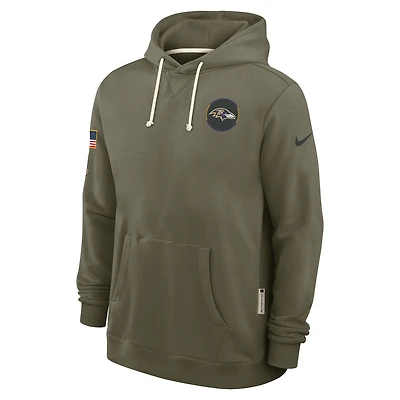 Baltimore Ravens Salute to Service Sideline Dominant Force Men's Nike Dri-FIT NFL Pullover Hoodie