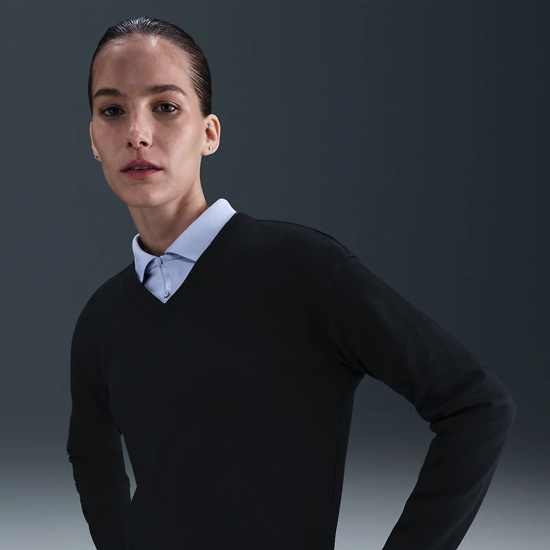 Nike Women's V-Neck Long-Sleeve Golf Top