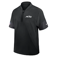 New York Jets Sideline Coach Men's Nike NFL 1/2-Zip Short-Sleeve Jacket