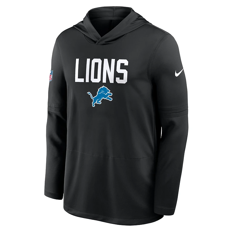 Detroit Lions Pure Fury Sideline Men's Nike Dri-FIT NFL Long-Sleeve Hooded Top