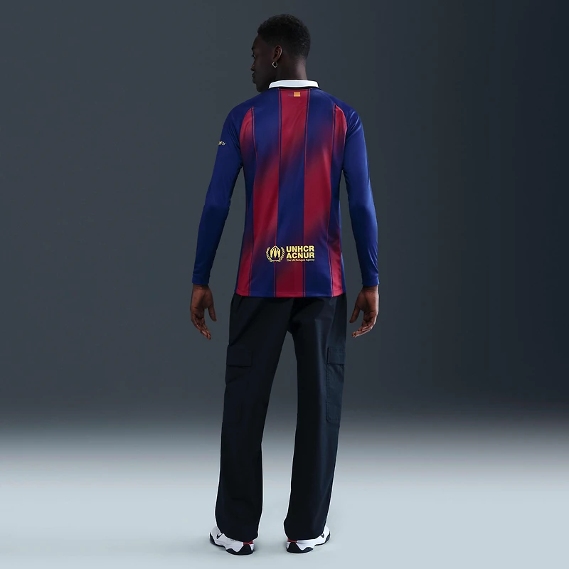 FC Barcelona 2025/26 Stadium Home Men's Nike Dri-FIT Soccer Replica Long-Sleeve Jersey