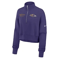 Baltimore Ravens Phoenix Women's Nike NFL Cropped 1/4-Zip Crew