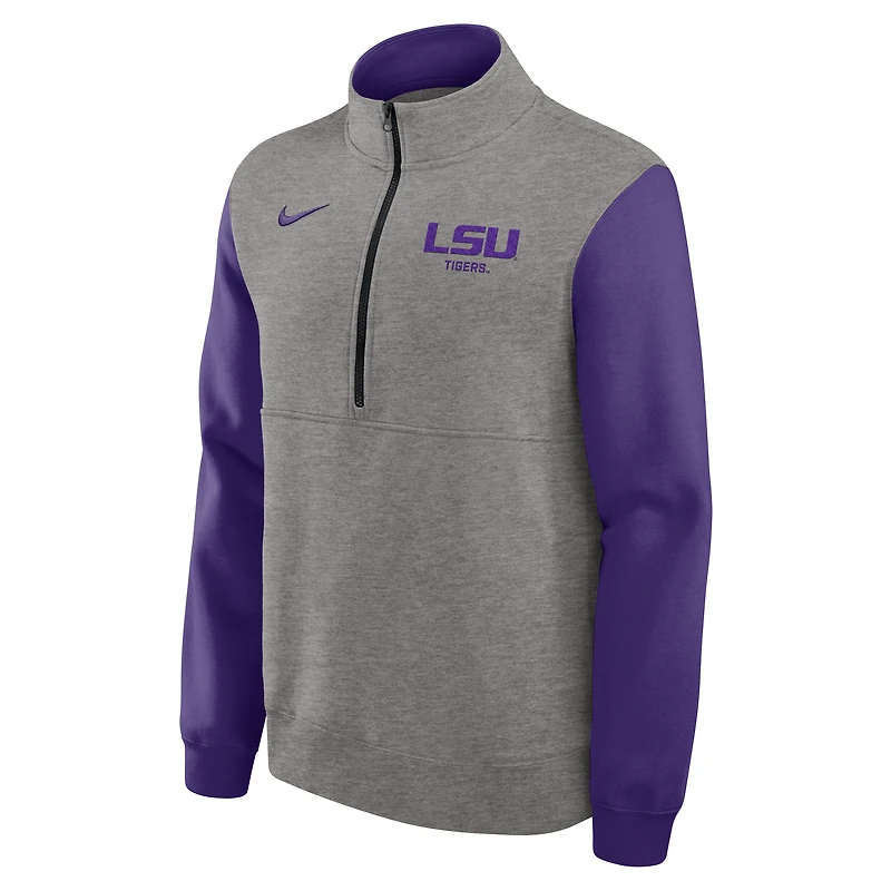 LSU Club Men's Nike College 1/2-Zip Crew