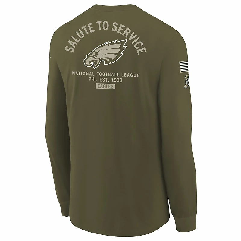 Philadelphia Eagles Salute to Service Sideline Big Kids’ Nike NFL Long-Sleeve T-Shirt