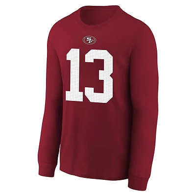San Francisco 49ers Brock Purdy Big Kids' Long-Sleeve NFL T-Shirt