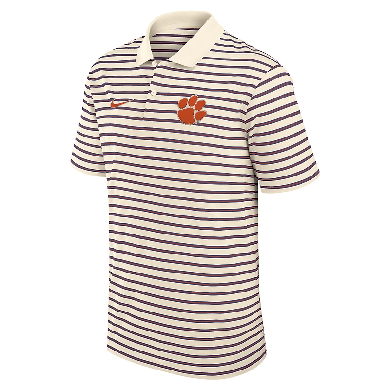 Clemson Striped Men's Nike Dri-FIT College Polo