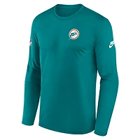 Miami Dolphins Alt Legend Small Logo Men's Nike Dri-FIT NFL Long-Sleeve T-Shirt