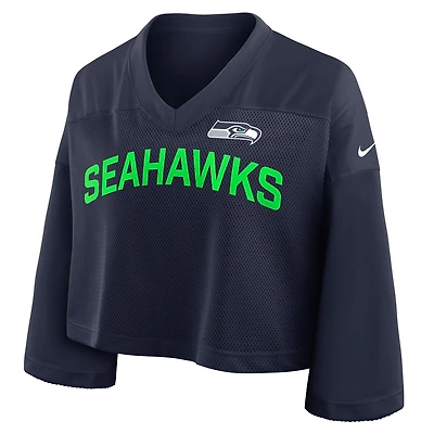 Seattle Seahawks Wide Receiver Jersey Fashion Women's Nike Dri-FIT NFL Cropped Top