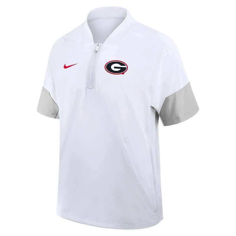 Georgia Sideline Coach Men's Nike College 1/2-Zip Short-Sleeve Jacket