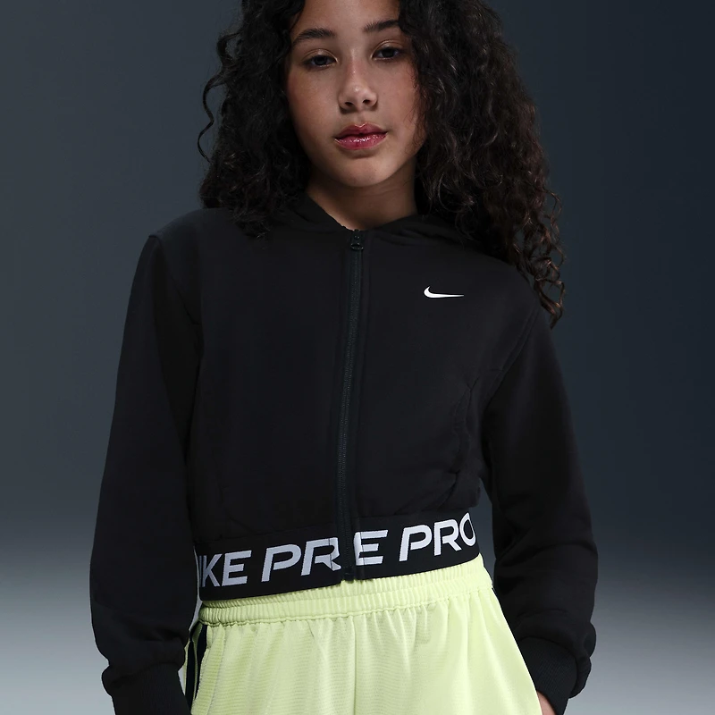 Nike Pro Fleece Big Kids' (Girls') Dri-FIT Full-Zip Hoodie