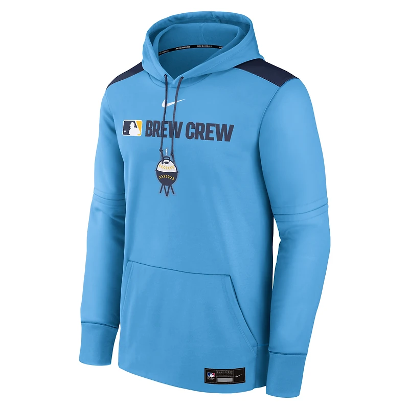 Milwaukee Brewers Authentic Collection City Connect Men's Nike Therma MLB Pullover Hoodie
