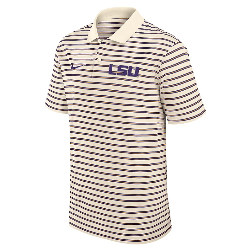 LSU Striped Men's Nike Dri-FIT College Polo