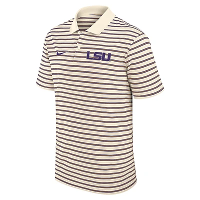 LSU Striped Men's Nike Dri-FIT College Polo