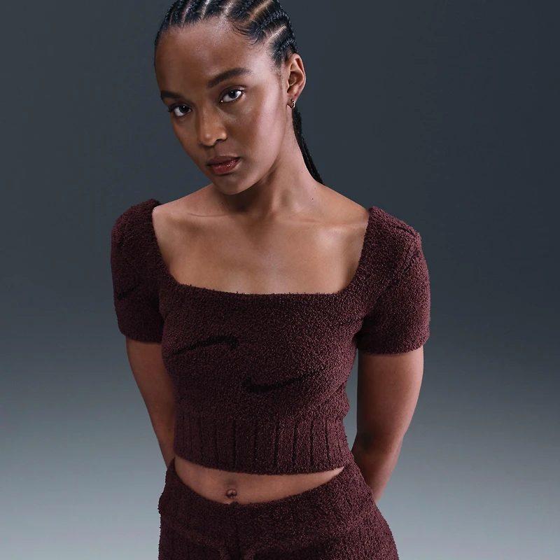 Nike Sportswear Phoenix Cozy Bouclé Women's Short-Sleeve Cropped Knit Top