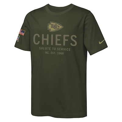 Kansas City Chiefs Salute to Service Sideline Big Kids’ Nike Dri-FIT NFL T-Shirt