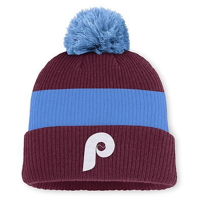 Philadelphia Phillies Cooperstown Peak Men's Nike MLB Cuffed Pom Beanie
