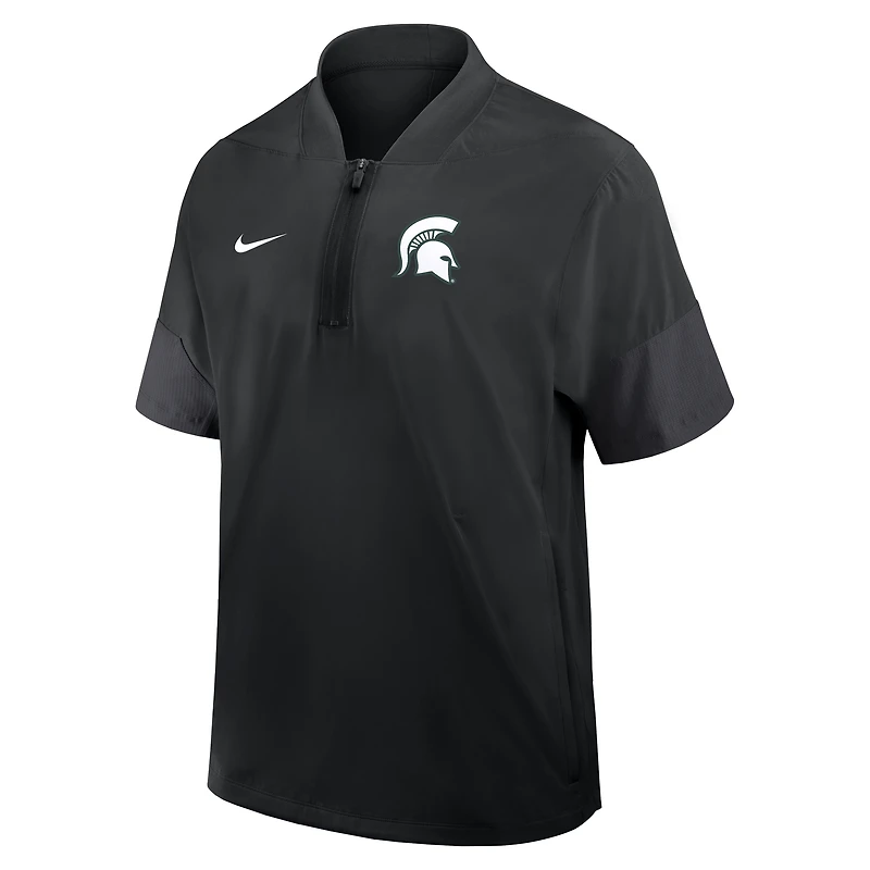 Michigan State Sideline Coach Men's Nike College 1/2-Zip Short-Sleeve Jacket