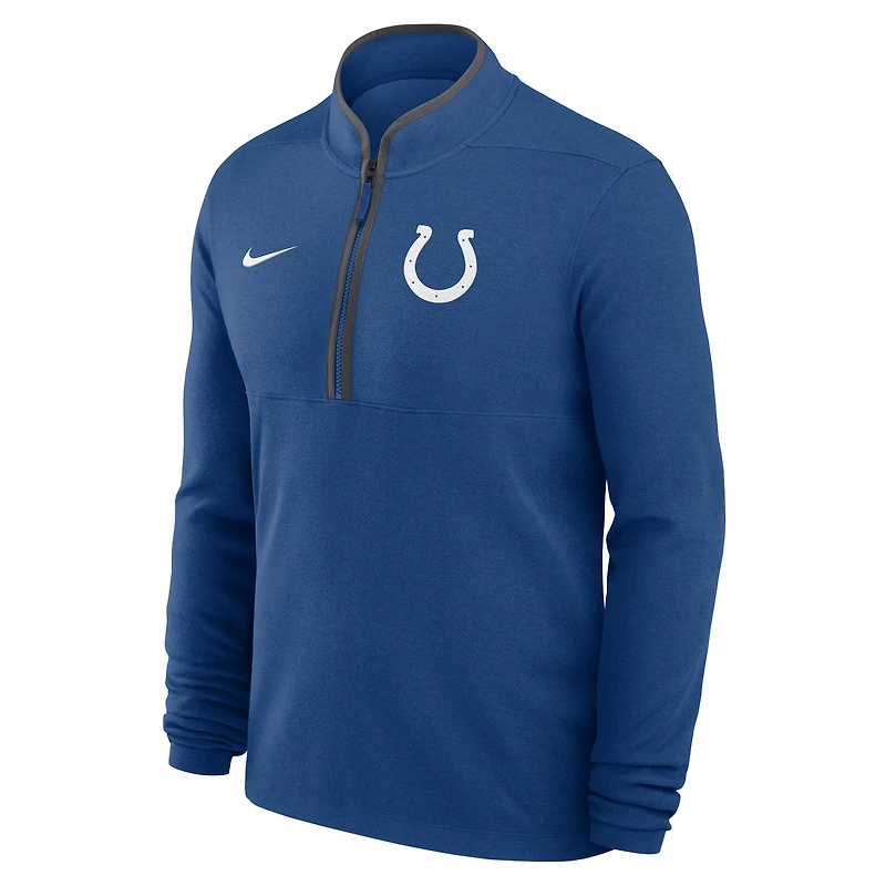 Indianapolis Colts Logo Victory Men's Nike Dri-FIT NFL 1/2-Zip Long-Sleeve Top