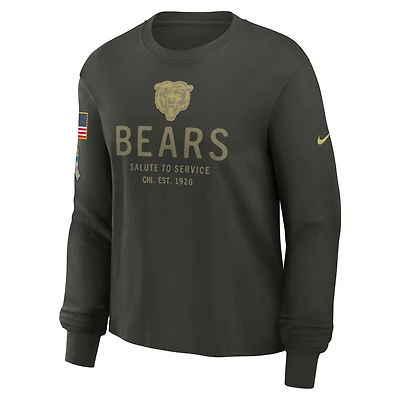 Chicago Bears Salute to Service Sideline Women's Nike Dri-FIT NFL Long-Sleeve T-Shirt