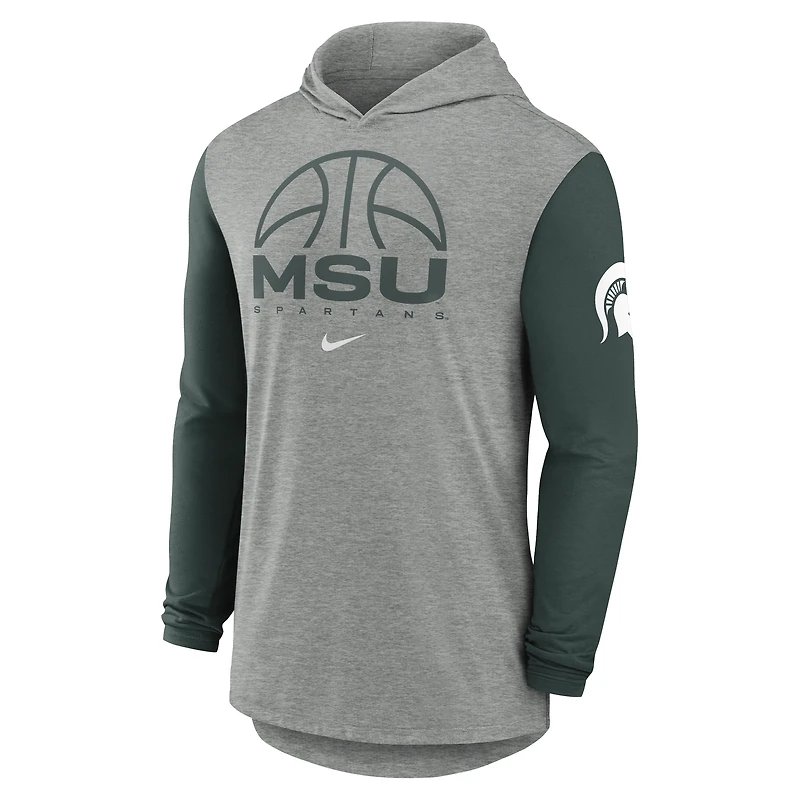 Michigan State Basketball Men's Nike Dri-FIT College Long-Sleeve Hooded T-Shirt