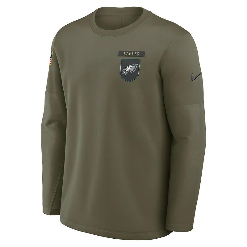Philadelphia Eagles Salute to Service Sideline Triumphant Win Coach Men's Nike NFL Pullover Crew
