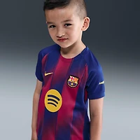 FC Barcelona 2025/26 Stadium Home Little Kids' Nike Soccer Replica 3-Piece Kit