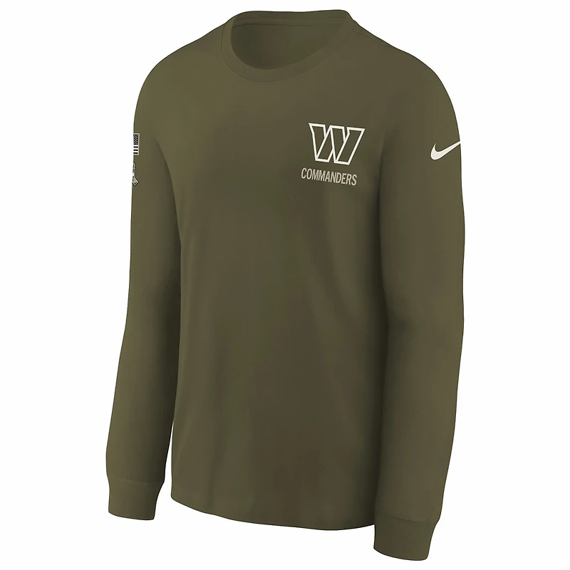 Washington Commanders Salute to Service Sideline Big Kids’ Nike NFL Long-Sleeve T-Shirt