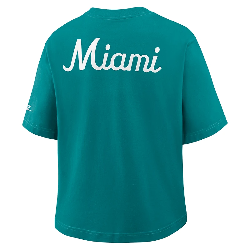 Miami Dolphins Rewind Pocket Boxy Women's Nike NFL T-Shirt