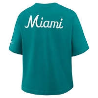 Miami Dolphins Rewind Pocket Boxy Women's Nike NFL T-Shirt