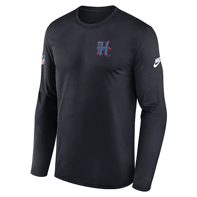 Houston Texans Alt Legend Small Logo Men's Nike Dri-FIT NFL Long-Sleeve T-Shirt
