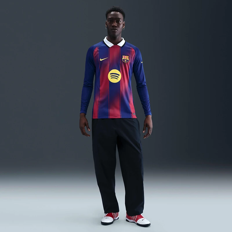 FC Barcelona 2025/26 Stadium Home Men's Nike Dri-FIT Soccer Replica Long-Sleeve Jersey