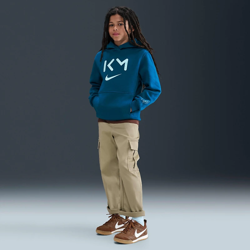 Kylian Mbappé Club Fleece Big Kids' Nike Dri-FIT Soccer Hoodie