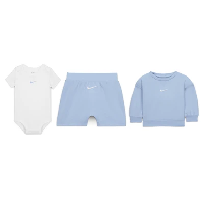 Nike Essentials Baby (0-9M) Crew and Shorts Set