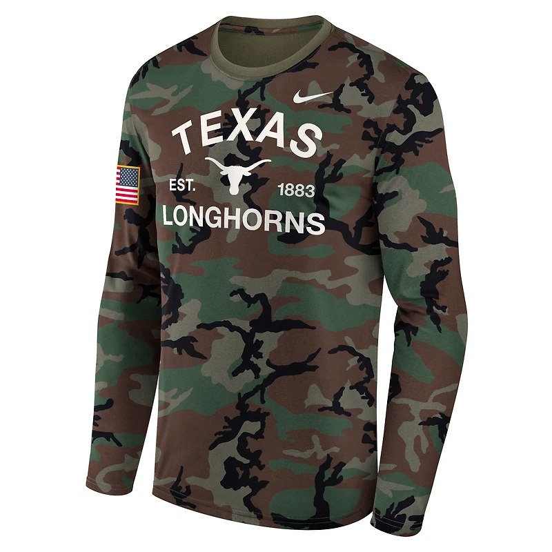 Texas 2025 Military Appreciation Legend Men's Nike Dri-FIT College Long-Sleeve T-Shirt