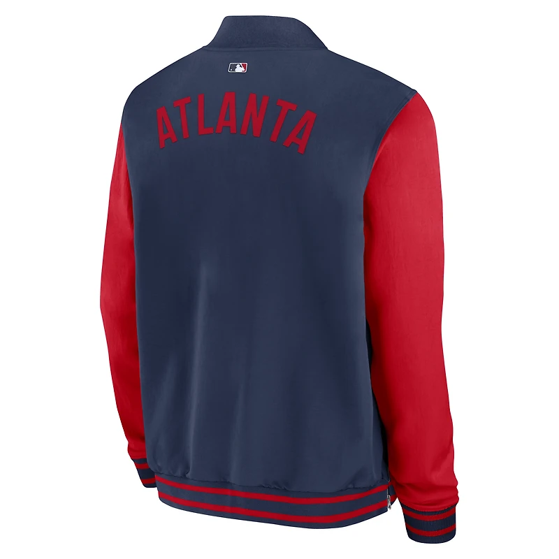 Atlanta Braves Authentic Collection Dugout Men's Nike MLB Full-Zip Bomber Jacket
