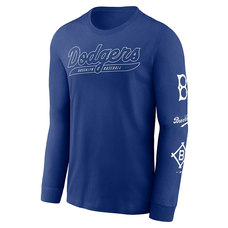 Brooklyn Dodgers Cooperstown Knockout Men's Nike MLB Long-Sleeve T-Shirt