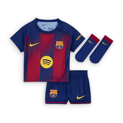 FC Barcelona 2025/26 Stadium Home Baby/Toddler Nike Soccer Replica 3-Piece Kit