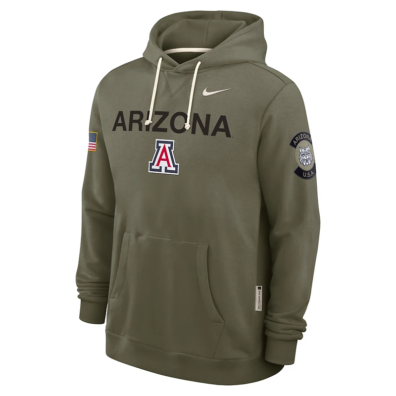 Arizona 2025 Military Appreciation Men's Nike Dri-FIT College Pullover Hoodie