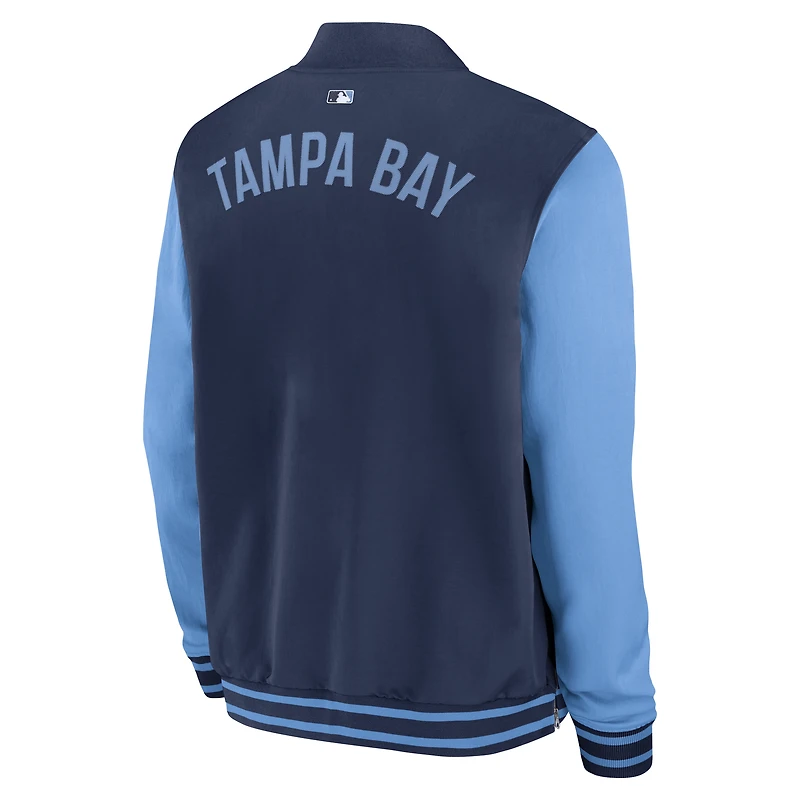 Tampa Bay Rays Authentic Collection Dugout Men's Nike MLB Full-Zip Bomber Jacket