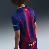 FC Barcelona 2025/26 Stadium Home Big Kids' Nike Dri-FIT Soccer Replica Jersey