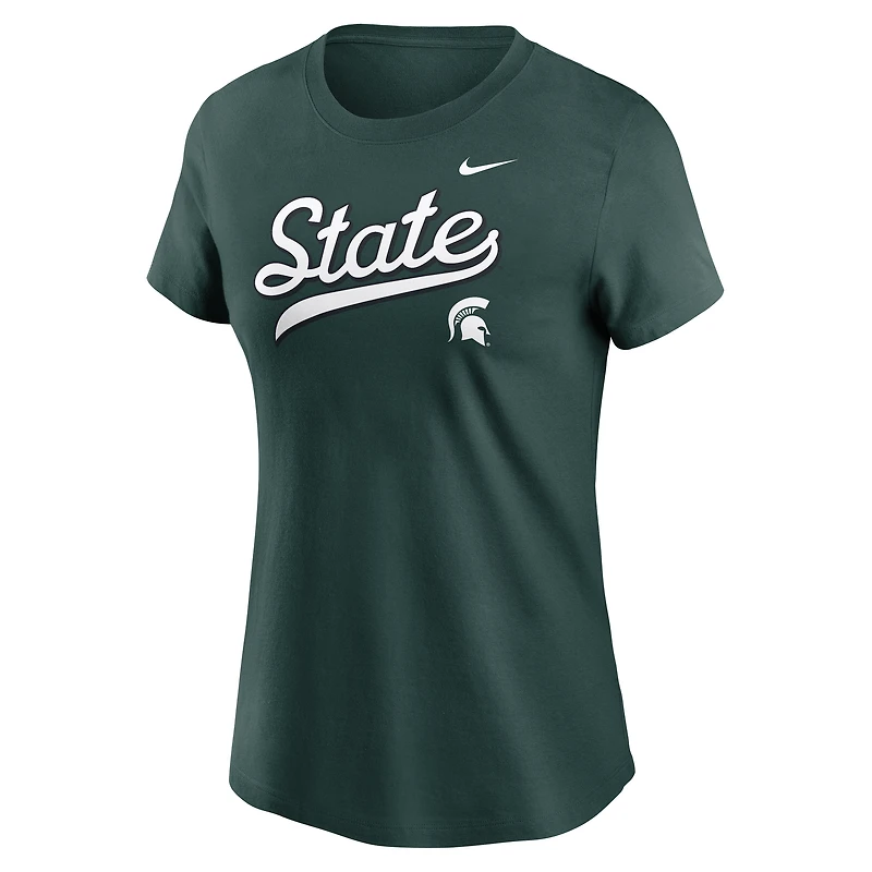 Michigan State Athletic Prep Arch Local Script Women's Nike College T-Shirt