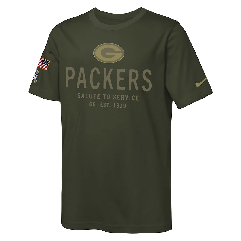 Green Bay Packers Salute to Service Sideline Big Kids’ Nike Dri-FIT NFL T-Shirt