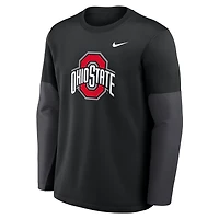 Ohio State Sideline Coach Men's Nike Therma-FIT College Long-Sleeve T-Shirt