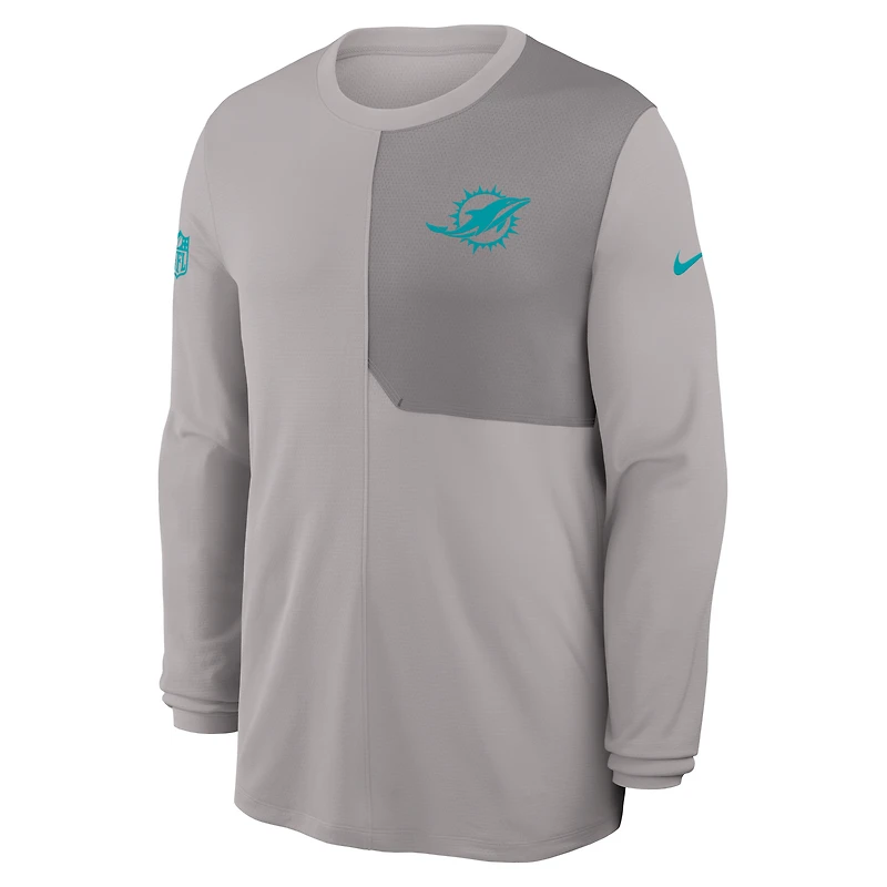 Miami Dolphins Sideline Coach Men's Nike Dri-FIT NFL Long-Sleeve Top