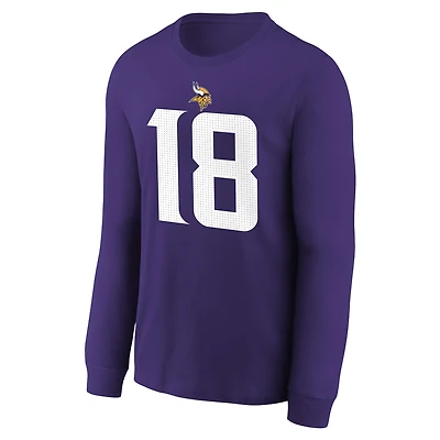 Minnesota Vikings Justin Jefferson Big Kids' Long-Sleeve NFL T-Shirt