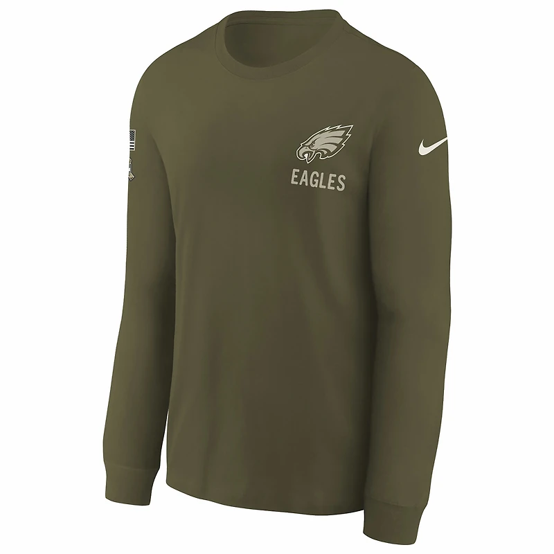 Philadelphia Eagles Salute to Service Sideline Big Kids’ Nike NFL Long-Sleeve T-Shirt
